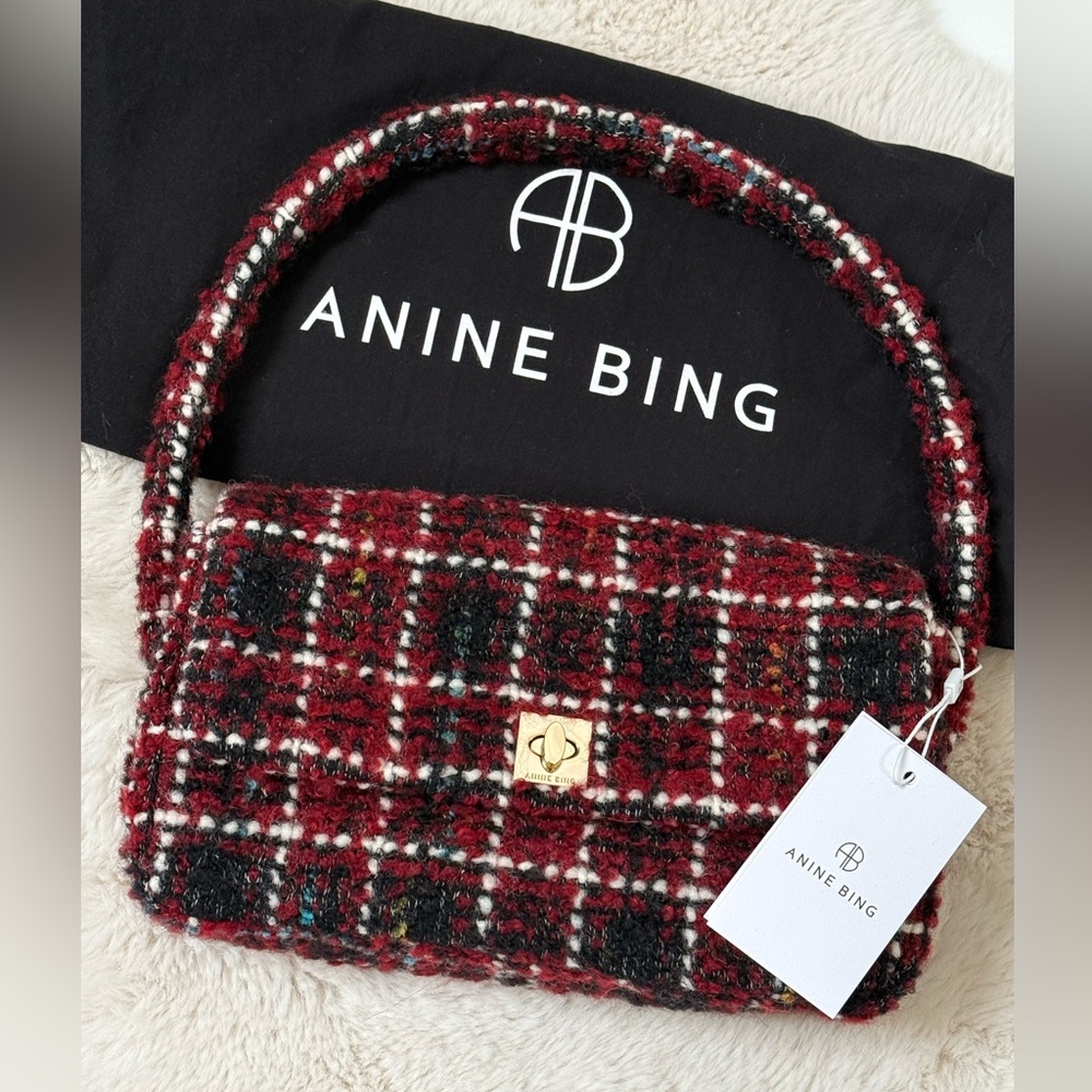 Anine Bing Tweed Shoulder Bag